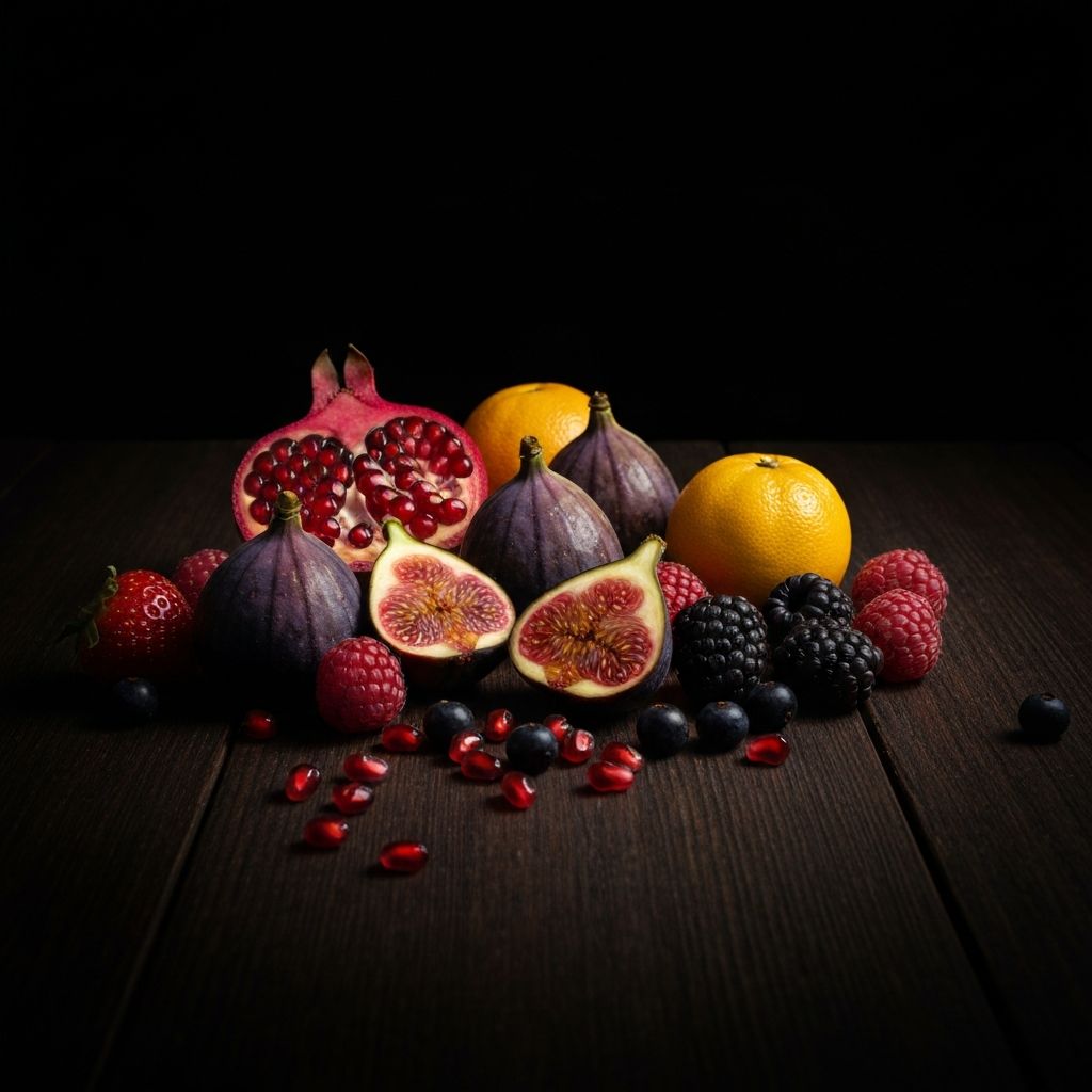 Colorful arrangement of fresh fruits